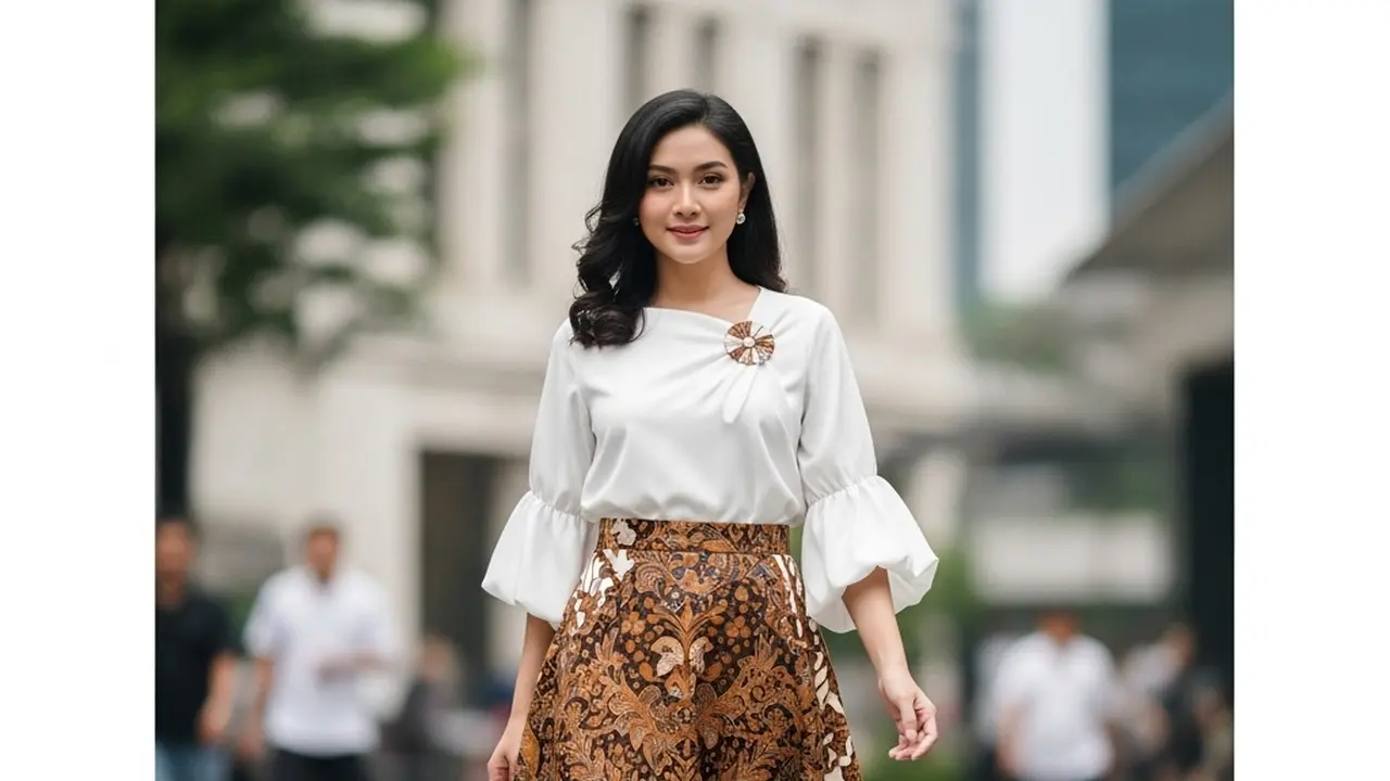 Padu padan rok batik a line (Image by Gemini AI)