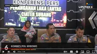 Direktur Lalu Lintas Polda Jawa Barat, Kombes Wibowo mengungkapkan, sopir bus Putera Fajar bernama Sadira telah ditetapkan sebagai tersangka&nbsp;atas kasus kecelakaan maut di Subang, Jawa Barat yang menewaskan 11 siswa SMK Lingga Kencana Depok. (YouTube Liputan6)