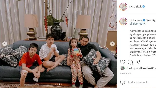 Richa Novisha beri semangat suaminya Gary Iskak yang tengah mendapatkan perawatan intensif karena kanker hati