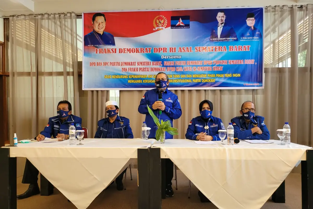 Partai Demokrat Sumatera Barat sepakat menolak KLB yang saat ini tengah berlangsung di Sumatera Utara. (Istimewa)