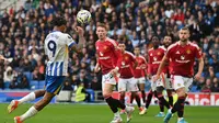 Striker Brighton, Joao Pedro, mencetak gol penentu kemenangan ke gawang Manchester United (MU) pada lanjutan Liga Inggris 2024/2025, Sabtu (24/8/2024).