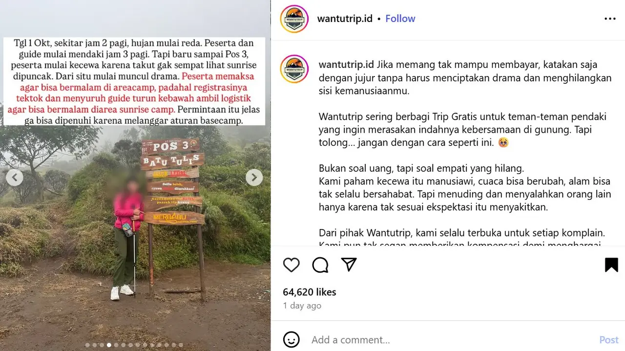 Pendaki Gunung Merbabu Kabur Tak Bayar Trip, Gara-gara Guide Menolong Pendaki Hipotermia