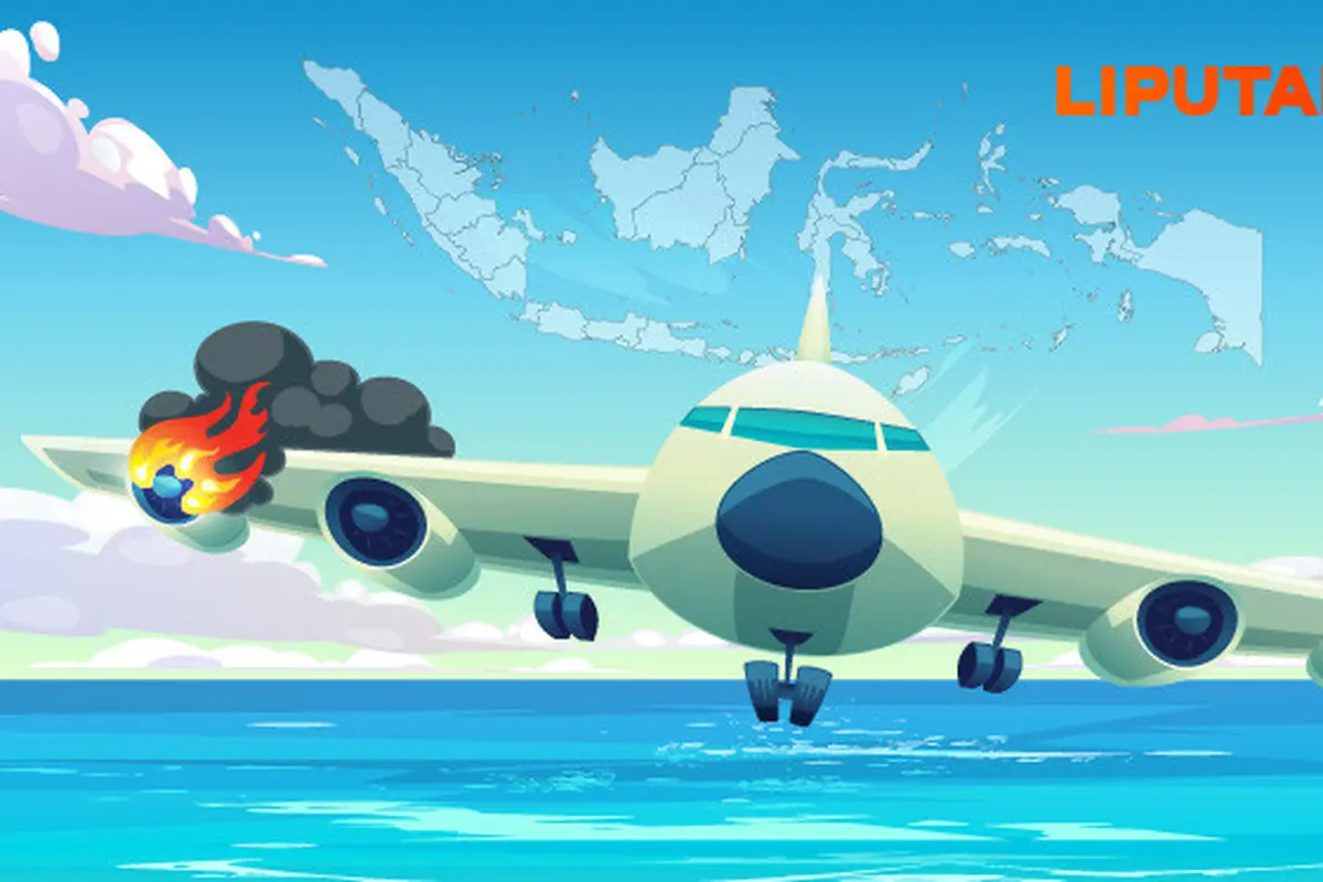 Ilustrasi kecelakaan pesawat (Liputan6.com / Abdillah)