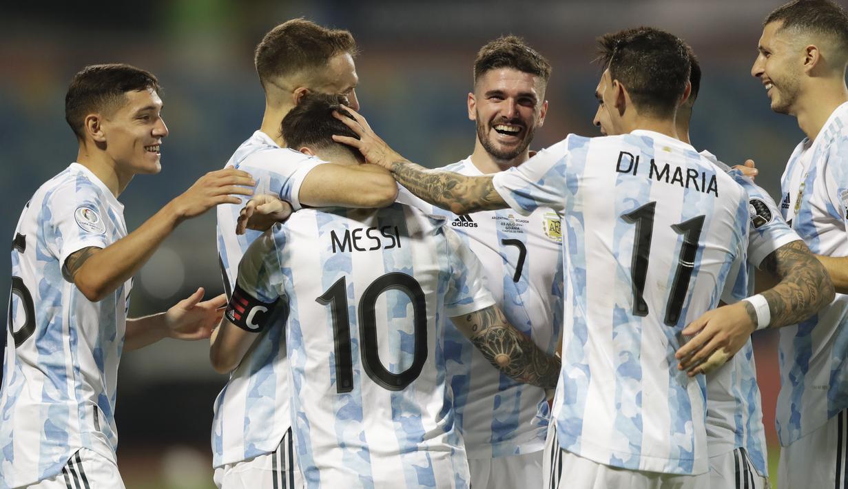 Kemenangan ini membawa Argentina lolos ke babak semifinal Copa America 2021. Argentina selanjutnya akan menghadapi Kolombia pada babak semifinal Copa America 2021 di Stadion Nasional Mane Garrincha, Brasil. (Foto:AP/Andre Penner)
