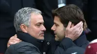 Pelatih Manchester United, Jose Mourinho (kiri) dan manajer Tottenham Hotspur, Mauricio Pochettino. (Mirror). 