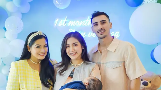 6 Momen Perayaan Satu Bulan Anak Kedua Jessica Iskandar, Wajah dan Nama Diekspos