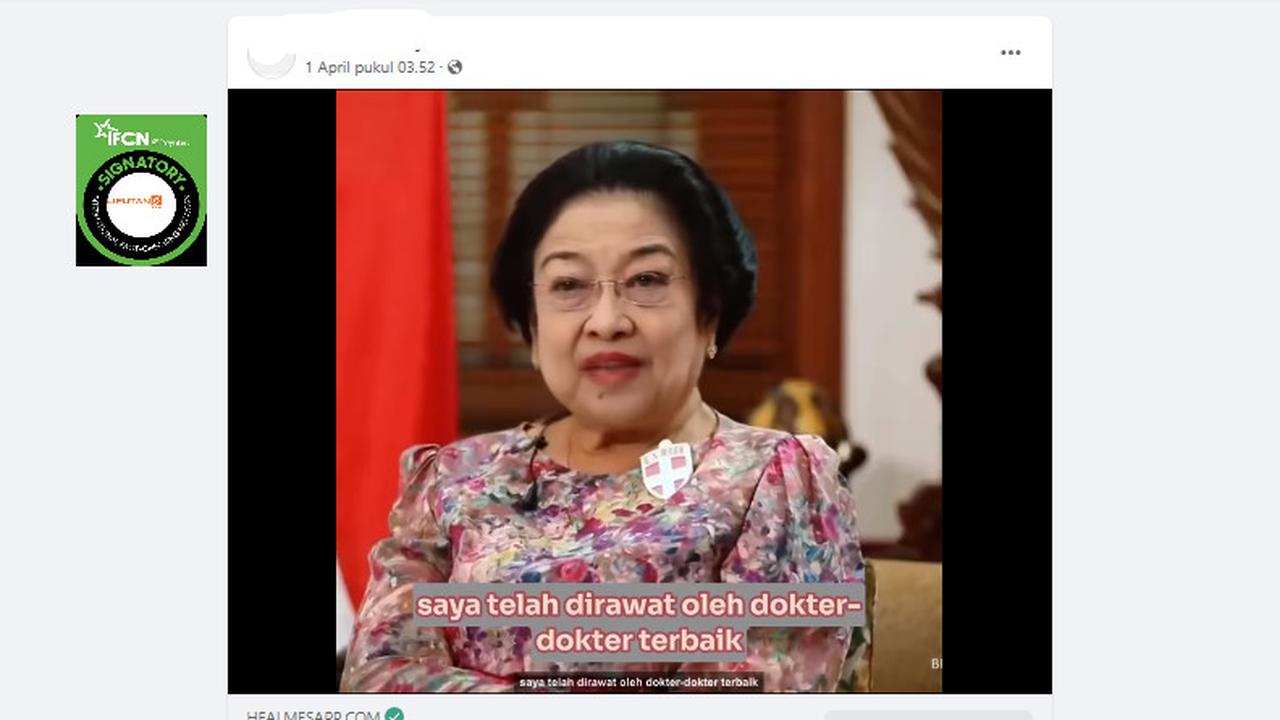Tangakapan layar klaim video Presiden RI kelima Megawati Soekarnoputri promosikan obat nyeris sendi.