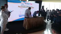 Kadin Sulawesi Tenggara melakukan MoU dengan sejumlah pengusaha dalam rangka percepatan investasi dan peningkatan usaha.(Liputan6.com/Ahmad Akbar Fua)