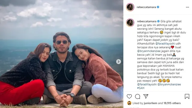 Faradilla Yoshi - Bryan Mckenzie (Foto: Instagram/@rebeccatamara)