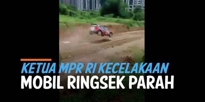 VIDEO: Detik-Detik Mobil Ketua MPR RI Bambang Soesatyo Melayang Hingga Terguling!