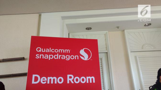 Ruangan khusus di Qualcomm Snapdragon Tech Summit 2017 di mana perusahaan mendemokan beberapa produk dan teknologi terbaru yang menggunakan Snapdragon 845. (Liputan6.com/Corry Anestia)