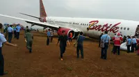 Pesawat Batik Air tergelincir di Yogyakarta. (Istimewa)