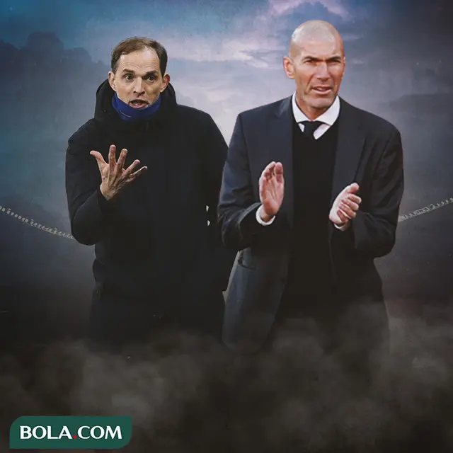Ilustrasi - Thomas Tuchel, Zinedine Zidane