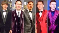 Deretan jas yang dipakai Lionel Messi selama FIFA Ballon d'Or (Football Ramble/Liputan6.com)