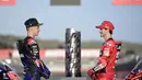 Namun kedua pembalap menegaskan tidak mau sombong. mereka menyebut MotoGP adalah dunia yang penuh kejutan. (AFP/Javier Soriano)