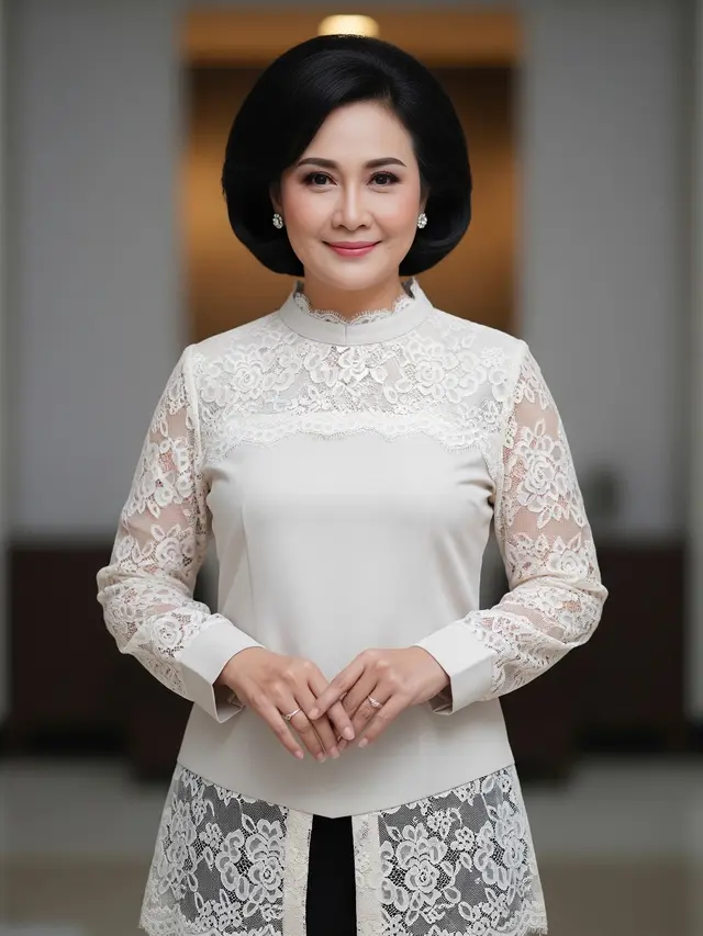 Model Baju Wanita Usia 50 Tahun Kombinasi Polos