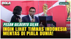 Legenda Brasil Gilberto Silva hadir di FIFA World Cup Trophy Tour 2026 di Jakarta, Kamis (22/1/2026). Duta FIFA ini berharap Timnas Indonesia suatu hari bisa tampil di Piala Dunia, seiring perkembangan sepak bola nasional.