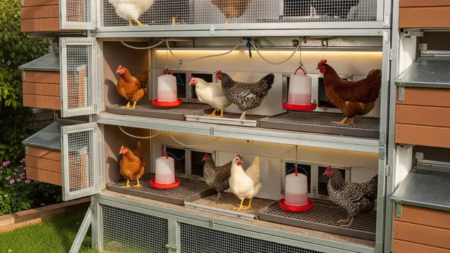 Desain Kandang Ayam Vertikal 3 Tingkat/Gemini AI