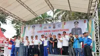 Wako Palembang dan Kapolres Palembang meresmikan even Millenial Road Safety Festival (Liputan6.com / Nefri Inge)