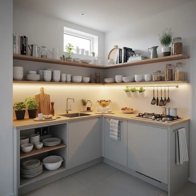 Ide Dapur Minimalis 3x2 dengan Banyak Tempat Penyimpanan (AI Generated)