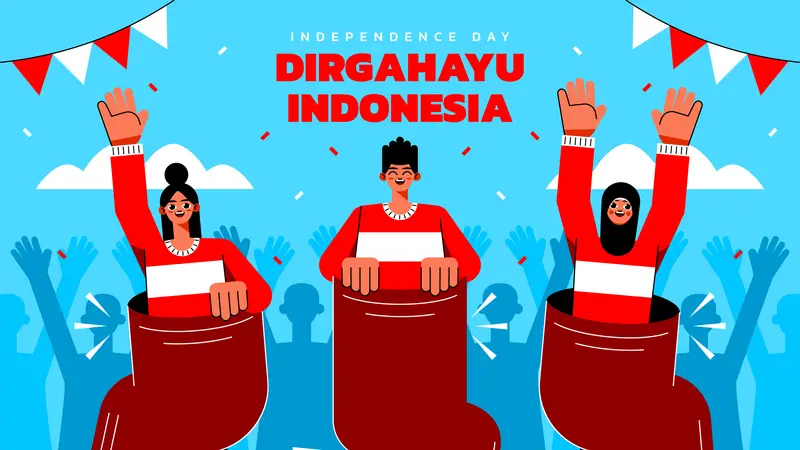 Ilustrasi 17 Agustus, hari kemerdekaan Indonesia