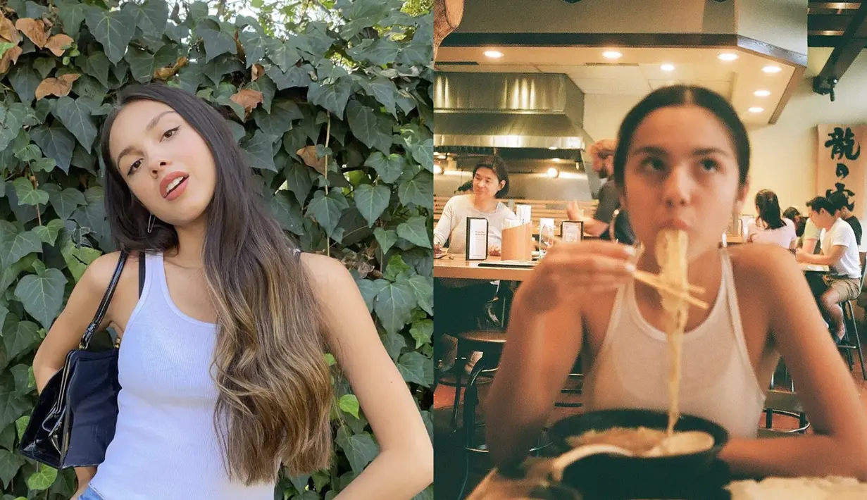 Olivia Rodrigo menjadi salah satu penyanyo populer saat ini, Penampilannya yang menarik saat konser nyatanya menampilkan sisi biasa saat makan. Penampilan Olivia saat makan ini bak ABG biasa. (Liputan6.com/IG/oliviarodrigo)