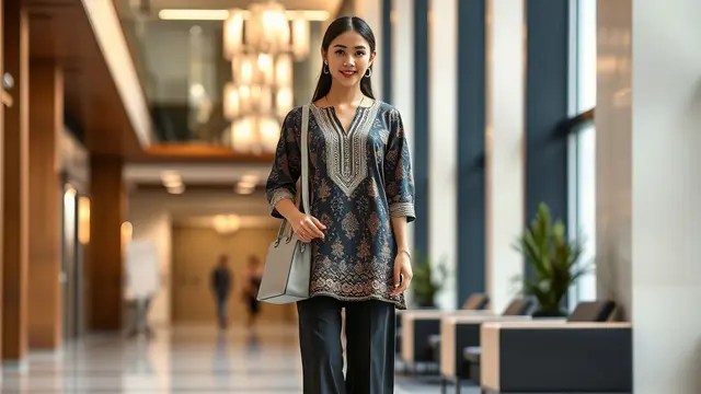 Model Batik Wanita Modern Tunik