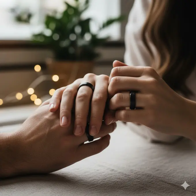 Tren Model Cincin Nikah Hitam 2025