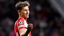 Marcos Llorente merupakan salah satu pemain yang menimba ilmu di akademi Real Madrid. Namun demikian sang pemain justru berhasil meraih trofi La Liga saat berseragam Atletico Madrid tepatnya pada musim 2020/2021. (AFP/Pierre-Philippe Marcou)