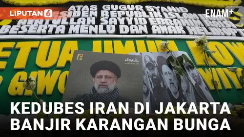 VIDEO: Presiden Ebrahim Raisi Tewas, Karangan Bunga Berdatangan ke Kedubes Iran di Jakarta