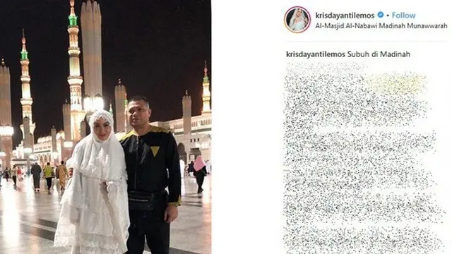 KD dan Raul Lemos umrah di Tanah Suci di bulan Ramadan ©instagram/krisdayantilemos