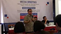 Direktur Eksekutif Center for Indonesia Taxation Analysis (CITA) Yustinus Prabowo saat media briefing soal Network Sharing di Jakarta. Liputan6.com/Agustinus Mario Damar