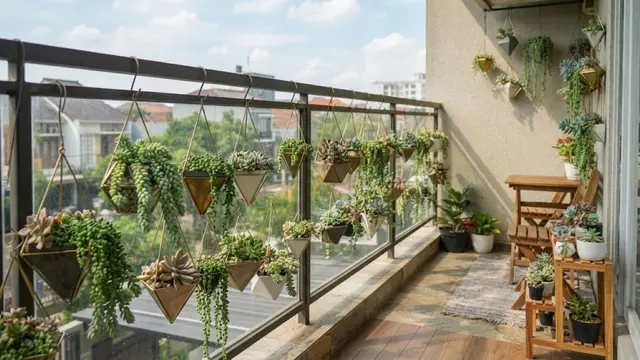 Inspirasi Pagar Balkon untuk Tanaman Gantung