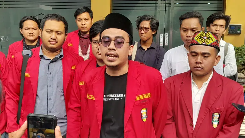 Ketum Ikatan Mahasiswa Muhammadiyah (IMM) DKI Jakarta Ari Aprian Harahap saat menagih tindak lanjut atas laporan terkait dugaan SARA dan pengancaman dari peneliti BRIN