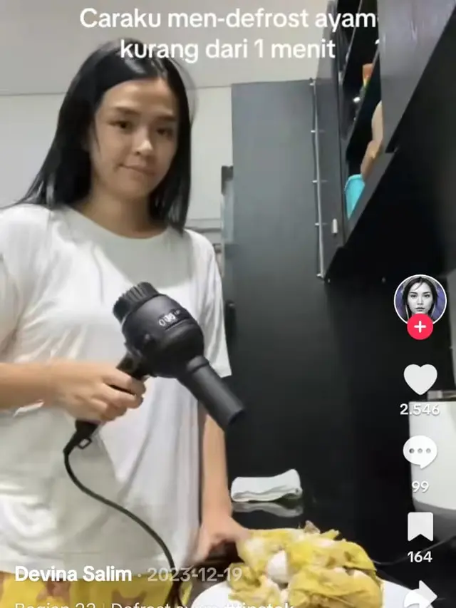 Cara Mencairkan Ayam Beku (Credit: Tiktok/@devinasalim13)