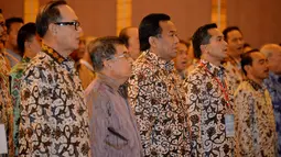 Rapimnas bertema "Mengembalikan Kejayaan Ekonomi Maritim untuk Kesejahteraan Rakyat"  tersebut bertujuan mensinergikan pelaksanaan program-program jajaran Kadin, Jakarta, Senin (8/12/2014). (Liputan6.com/Faizal Fanani)