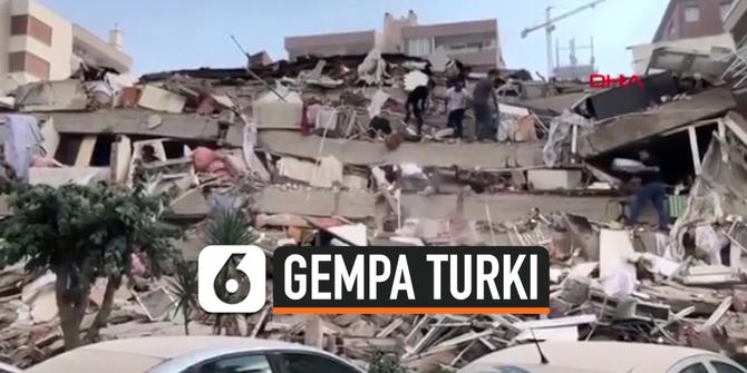 VIDEO: Gedung di Turki Runtuh Diguncang Gempa Besar Magnitudo 6,6