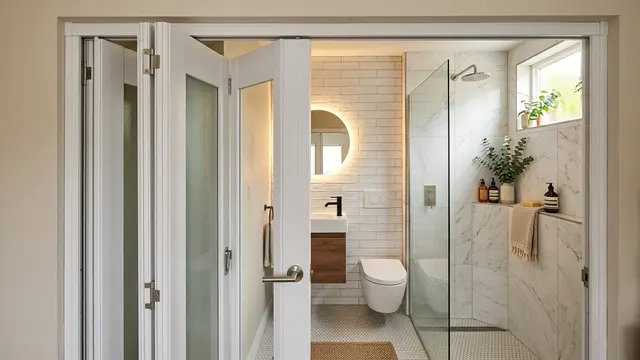 Pintu PVC Model Lipat Kamar Mandi (AI Generated)