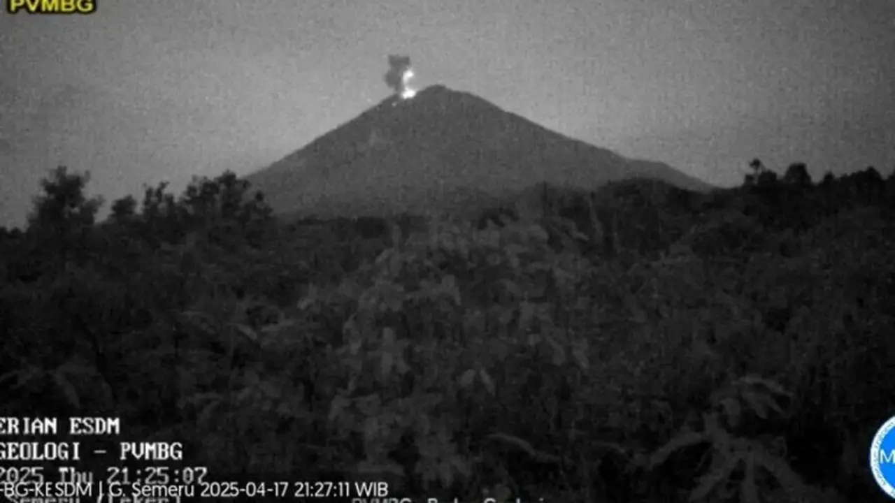 Gunung Semeru Erupsi lagi, Tinggi Letusan Capai 700 Meter (Istimewa)