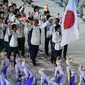 Kontingen Jepang melintas saat pembukaan Asian Games 2018 di Stadion Utama Gelora Bung Karno (SUGBK), Jakarta, Sabtu (18/8). Asian Games 2018 diikuti 45 negara. (Merdeka.com/Imam Buhori)