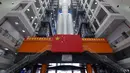 Roket Long March-5 Y5 di Situs Peluncuran Wahana Antariksa Wenchang di Provinsi Hainan, China selatan (17/11/2020). Roket pengangkut ini rencananya akan diluncurkan pada akhir November, menurut Administrasi Luar Angkasa Nasional China. (Xinhua/Guo Cheng)