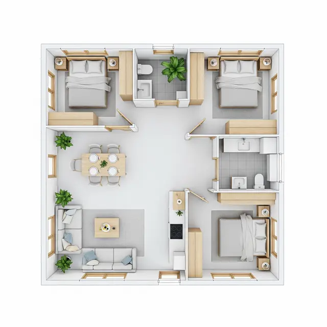 Desain Rumah Sederhana 3 Kamar Ukuran 8x10