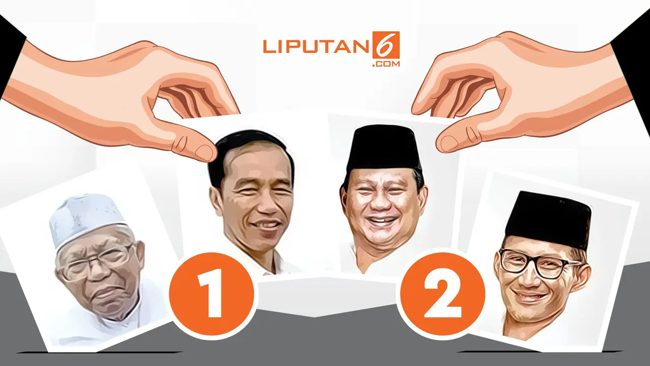 Banner nomor urut Jokowi dan Prabowo di Pilpres 2019