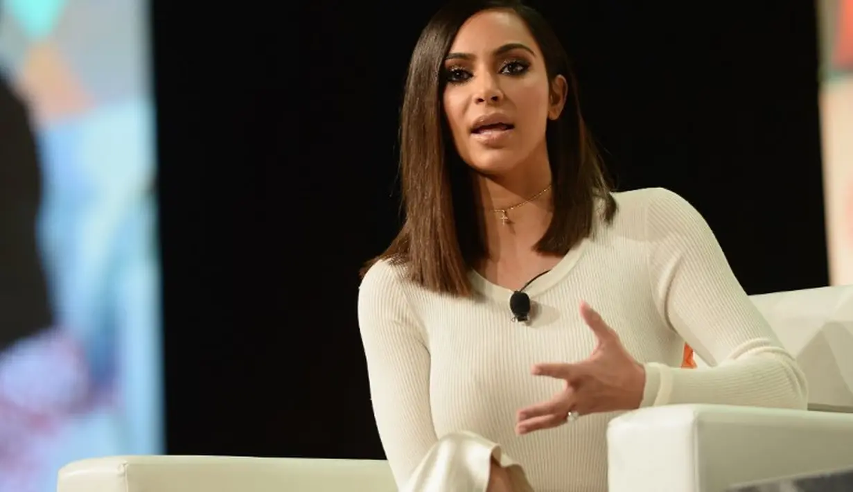 Kim pun mengucapkan terima kasih pada rahim penggantinya karena bisa membuat mimpinya menjadi kenyataan. (Matt Winkelmeyer/Gety Images North America/AFP)