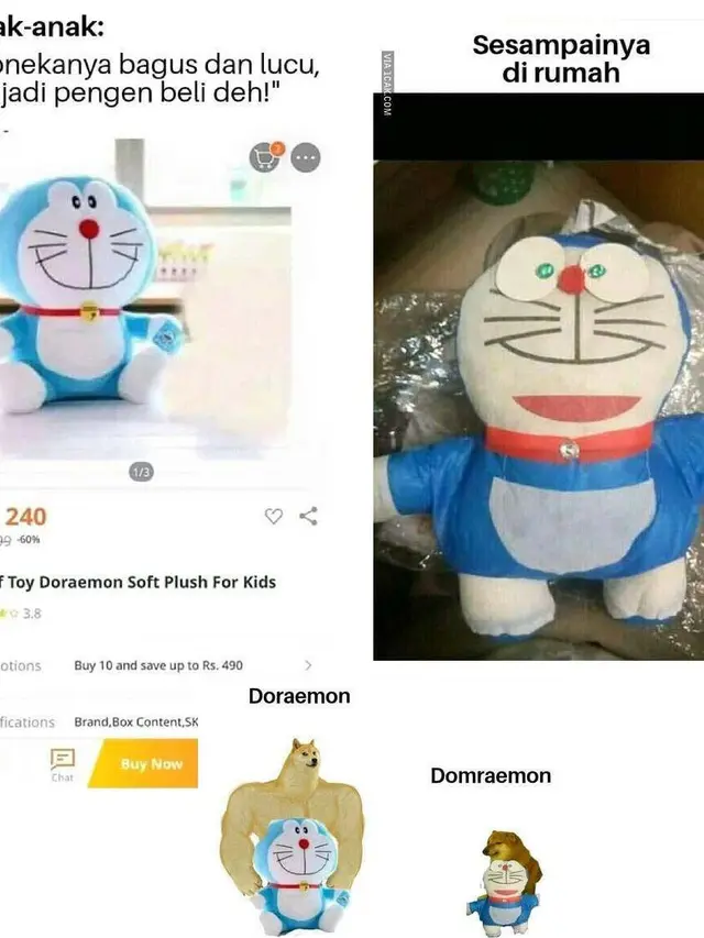 6 Bentuk Boneka Doraemon Ini Nyeleneh, Absurd Banget