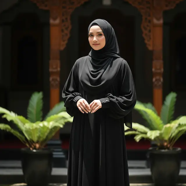 9 Inspirasi Model Abaya Gamis Polos Tapi Tetap Anggun, Elegan dan Berkelas