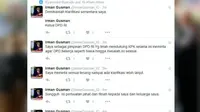 Twitter Ketua DPD RI Irman Gusman. (Liputan6.com)