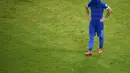 Ekspresi kekecewaan pemain depan Yunani, Theofanis Gekas, setelah gagal menjebol gawang Kosta Rika di laga 16 besar Piala Dunia 2014 di Stadion Pernambuco, Recife, (30/6/2014). (REUTERS/Ruben Sprich)