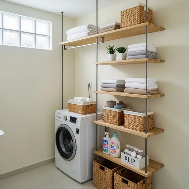 9 Model Rak di Atas Mesin Cuci untuk Menghemat Ruang, Solusi Area Laundry Sempit