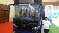 Kepala Staff Kepresidenan Jenderal TNI (Purn.) Moeldoko dan bus listrik gagasannya di GIICOMVEC 2018